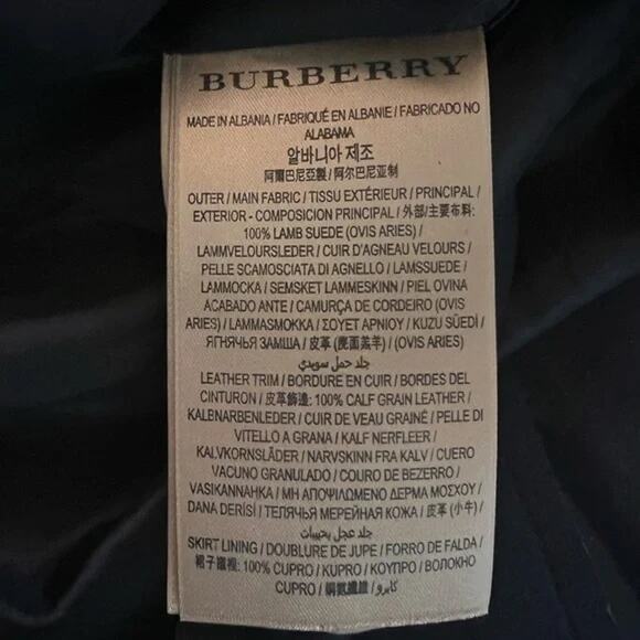 burberry 100% lamb suede pleated fringe mini skirt w/ buckle - Picture 7 of 8